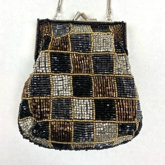 Beaded Square Design Handbag - Picture 2 of 6